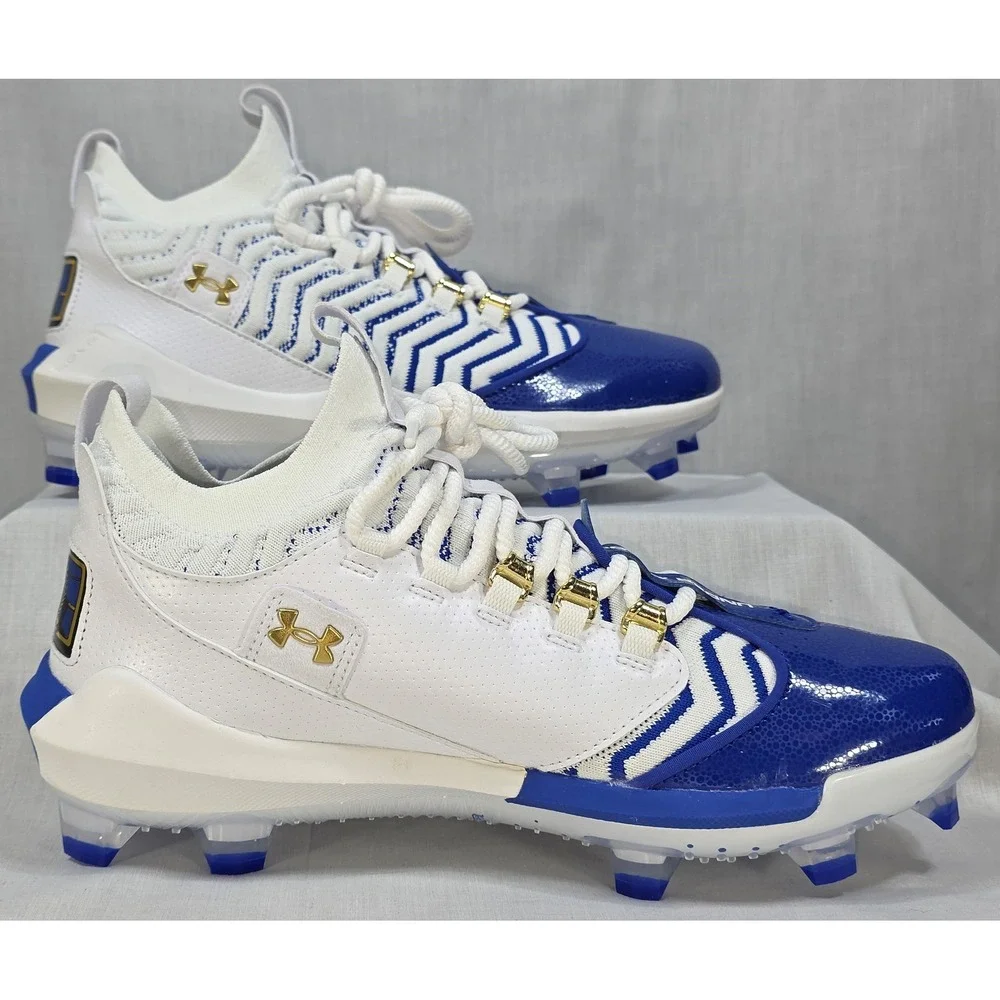 Under Armour HOVR Bryce Harper 7 Low TPU Baseball Cleats‎ White Blue Size 10